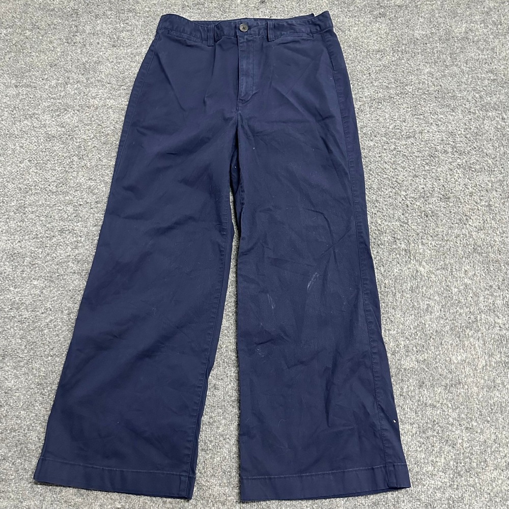 Gap Pants Womens Size 12 Navy Blue High Rise Stride Ankle Stretch Cotton Chino